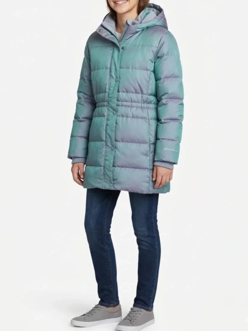 LIKE NEW, Eddie Bauer girls chameleon DOWN parka, size XL (16)